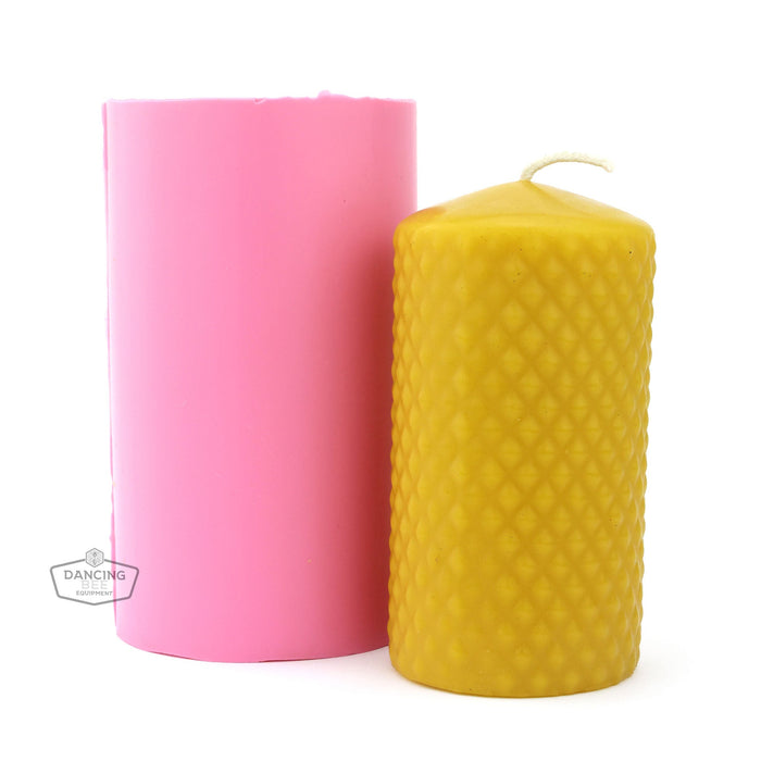 Busy Bee | Diamond Pillar Candle Mold | 2.75" x 5"