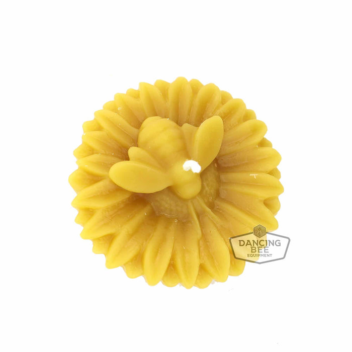 The Candle Works | Floating Sunflower with Bee | Pure Beeswax Candle