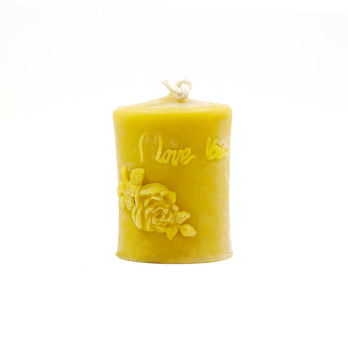 The Candle Works | I Love You Pillar | Pure Beeswax Candle