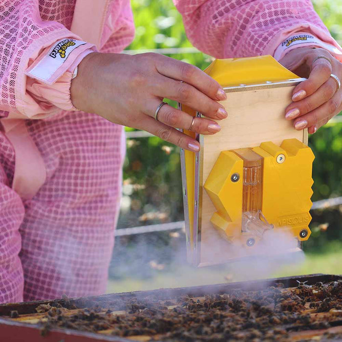 Apisolis Vapour Bee Smoker in use