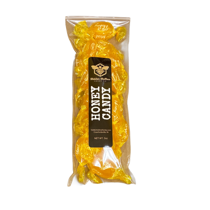 Honey candy 3 oz bag, front