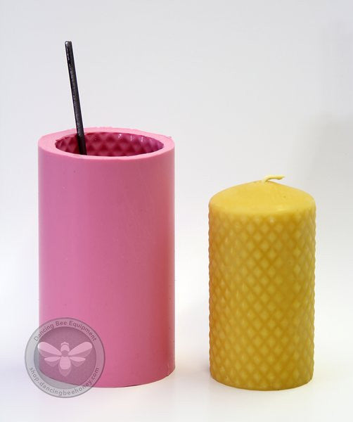 Busy Bee | Diamond Pillar Candle Mould | 2.75" x 5"