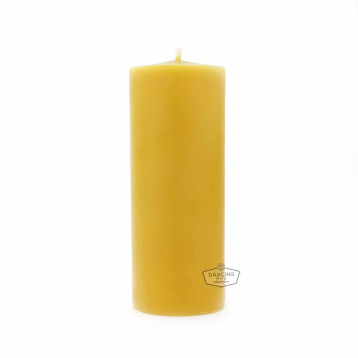 The Bee Works | Pure Beeswax | Tall Wide Smooth Pillar Candle