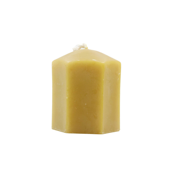 The Candle Works | Hexagon Pillar Small | Pure Beeswax Candle