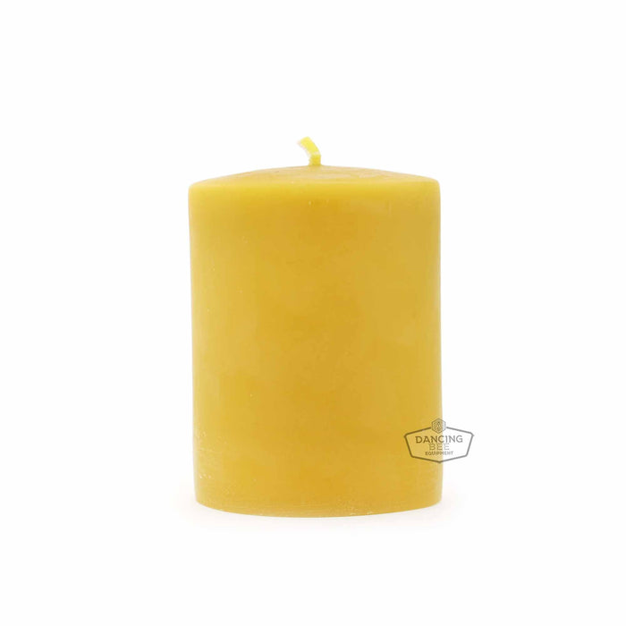 The Bee Works | Pure Beeswax | Medium Wide Smooth Pillar Candle
